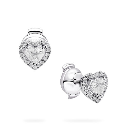 Birks Essentials White Gold And Diamond Heart Shape Stud Earrings image number 3